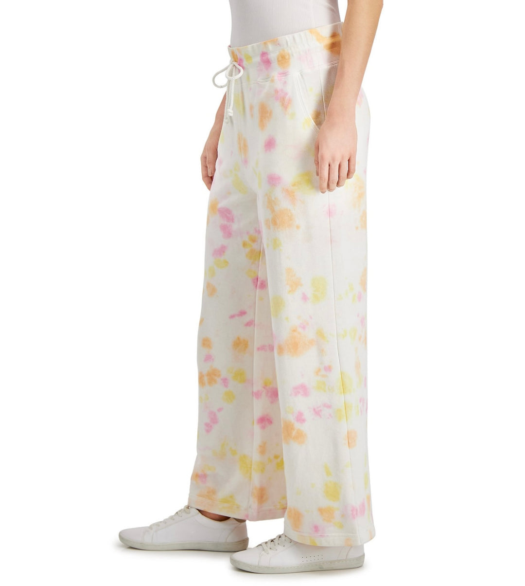 Style & Co. Women's Tie-Dye Wide-Leg Sweatpants Cloudy Dye Size L