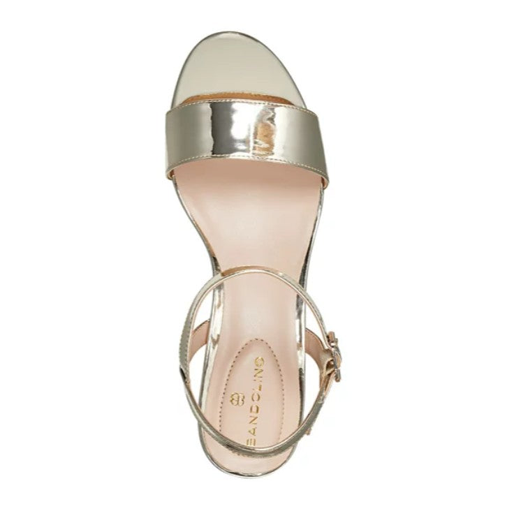 Bandolino Women's Pennie Platform Block Heel Sandals Gold Size 8 M