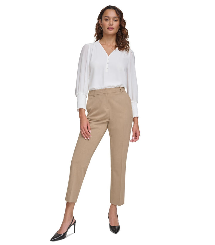 Calvin Klein Women's Mid-Rise Ankle Pants Brown Size 10