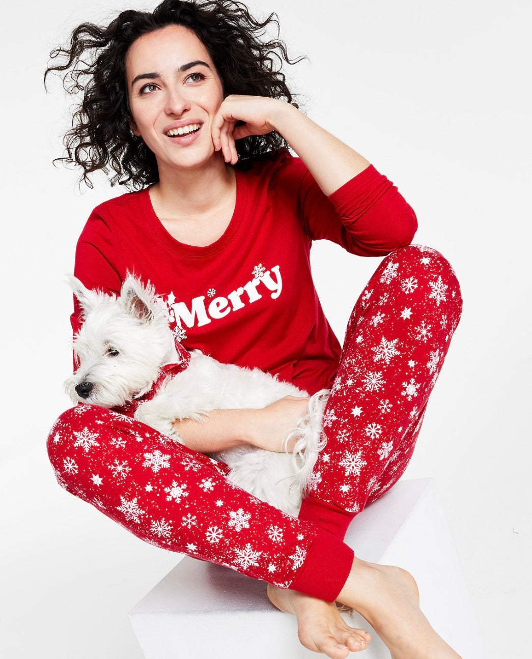 Family PJs Women's Merry Snowflake Mix It Family Pajama Set Candy Red