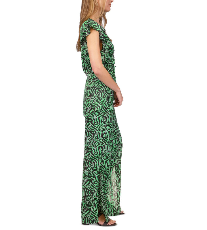 Michael Michael Kors Women's Drawstring Waist High Printed Wide Leg Pants Size S
