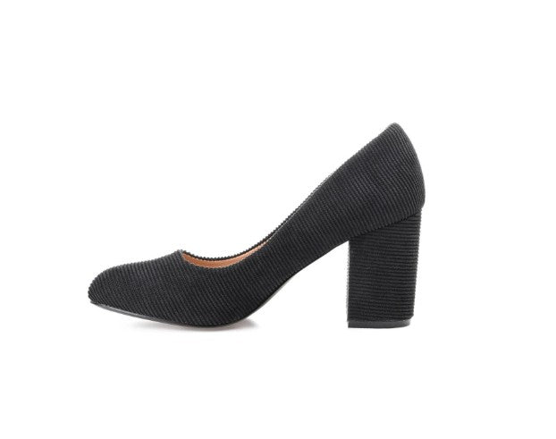 Journee Collection Women's Fai Corduroy Heels Pumps Black Size 6.5