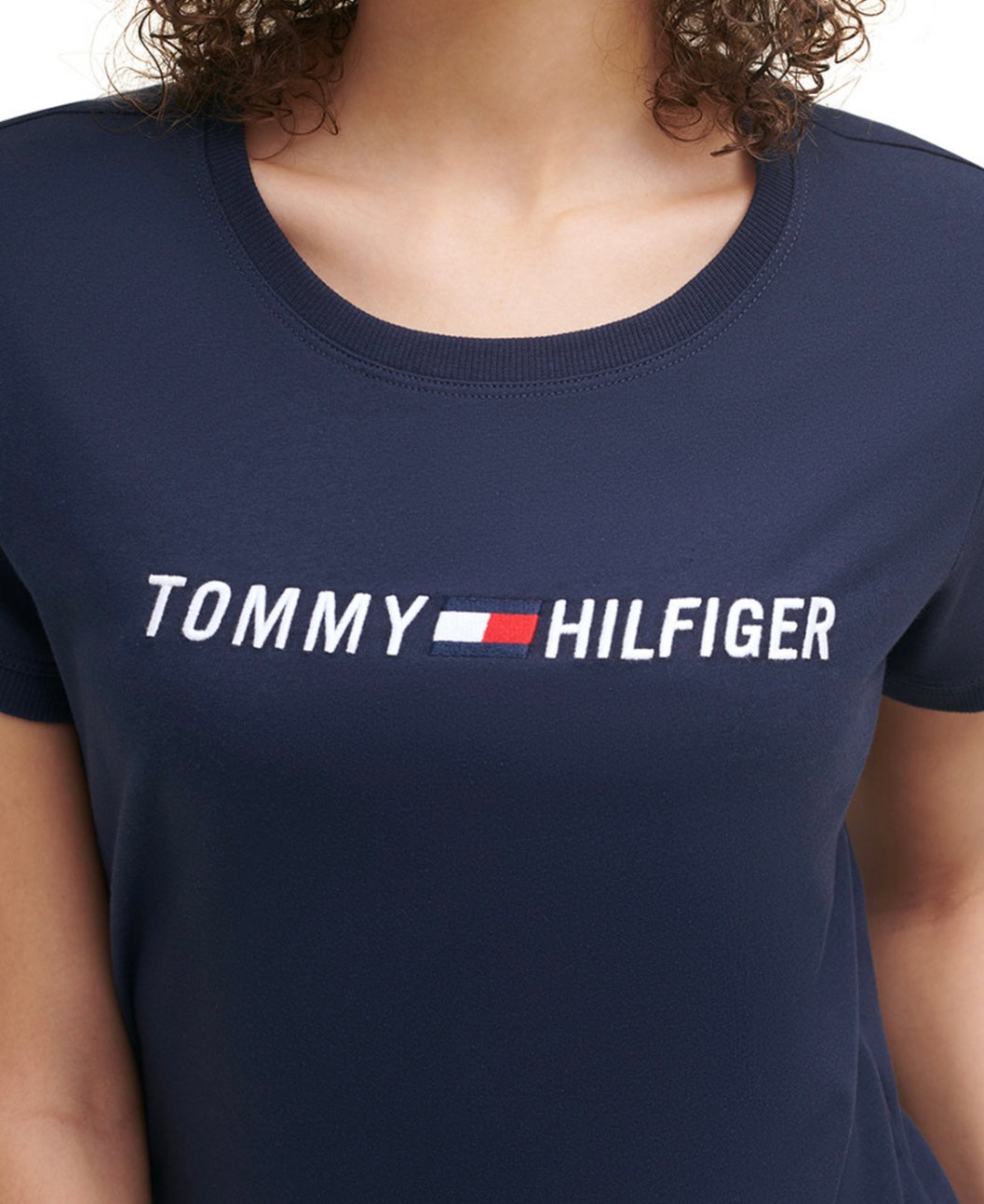 Tommy Hilfiger Sport Women's Embroidered Logo Crewneck T-Shirt Navy