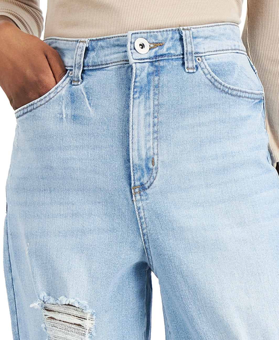 INC International Concepts Women's High Rise Ripped Mom Jeans Size 12/31