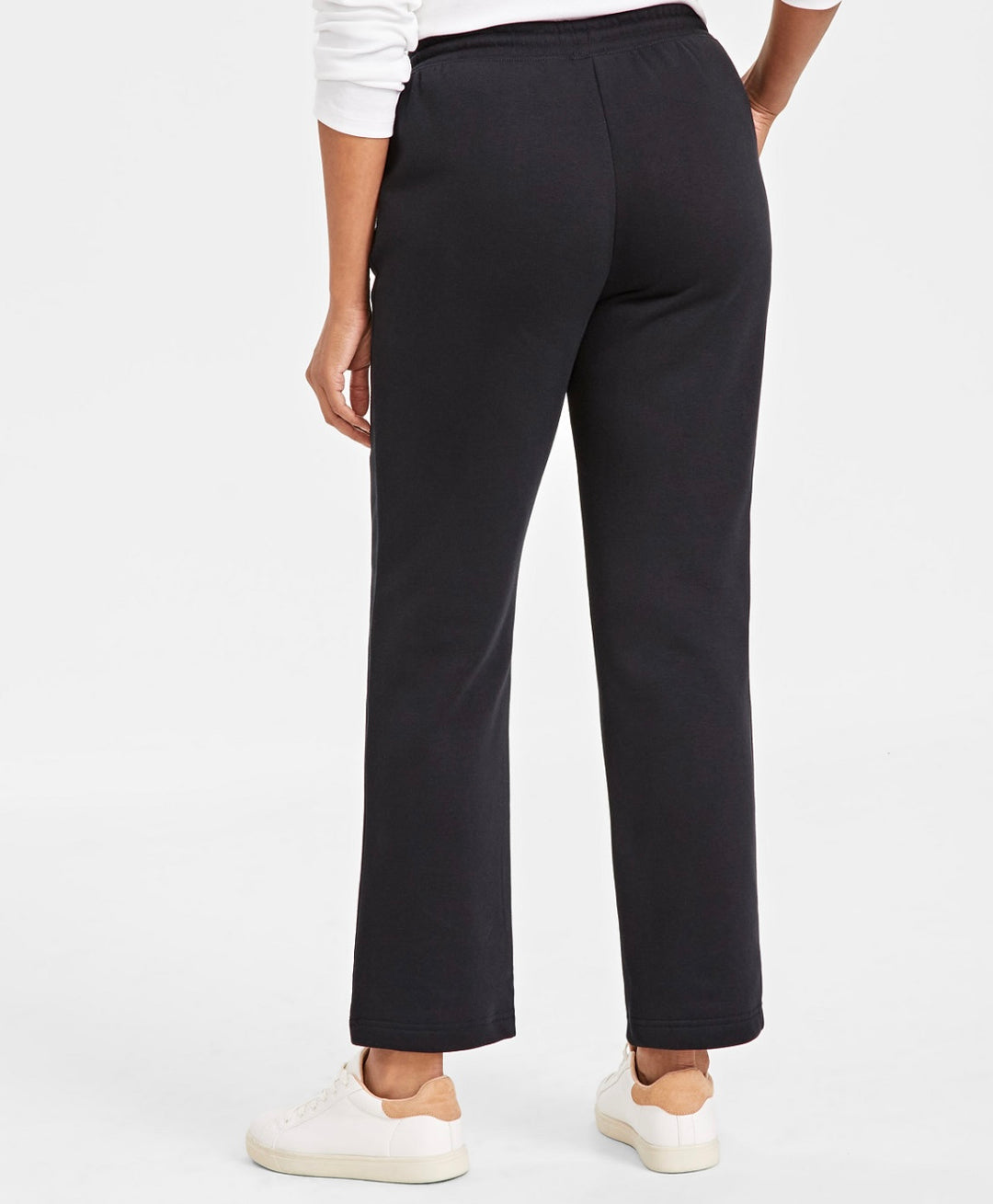 Style & Co. Women's Mid Rise Drawstring-Waist Fleece Pant Deep Black Size S
