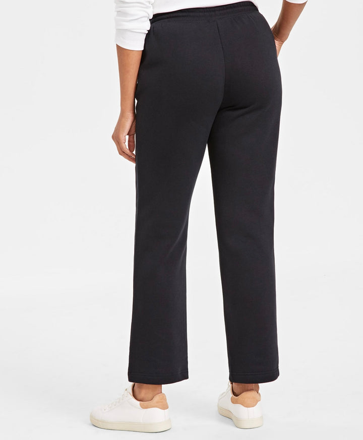 Style & Co. Women's Mid Rise Drawstring-Waist Fleece Pant Deep Black Size S