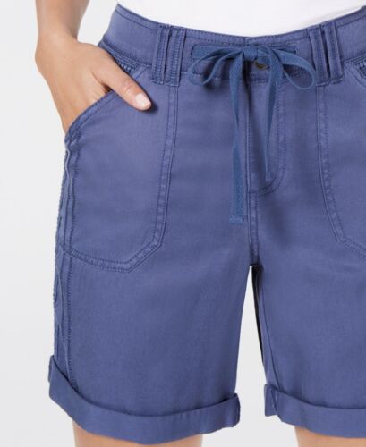 Style & Co Women's Crochet-Trim Shorts New Uniform Blue