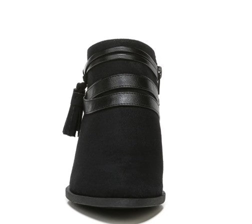 LifeStride Woman's Microsuede Paloma Zipper Ankle Bootie Black Size 8M