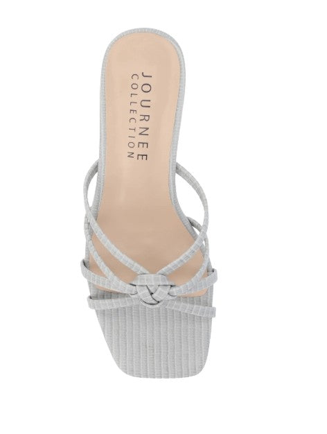 Journee Collection Women's Blayke Knotted Slip On Wedge Sandals Silver Size 10