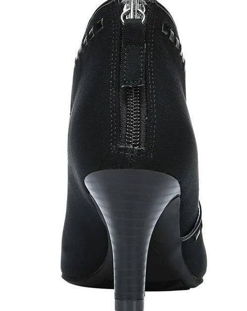 LifeStride Women's Giada Faux Suede Zipper Ankle Boots Black Size 9
