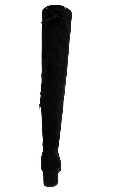 Sugar Women's Ollie Heels Round Toe Over-The-Knee Boots Black