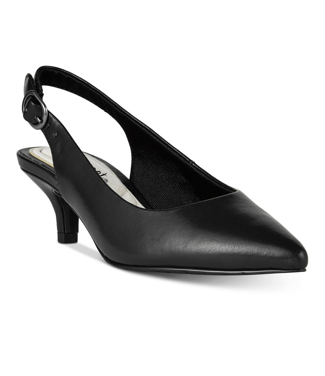 Easy Street Women's Faye Slingback Kitten-Heel Pumps Black Size 7 M
