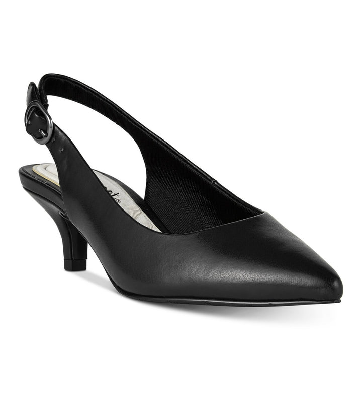 Easy Street Women's Faye Slingback Kitten-Heel Pumps Black Size 7 M