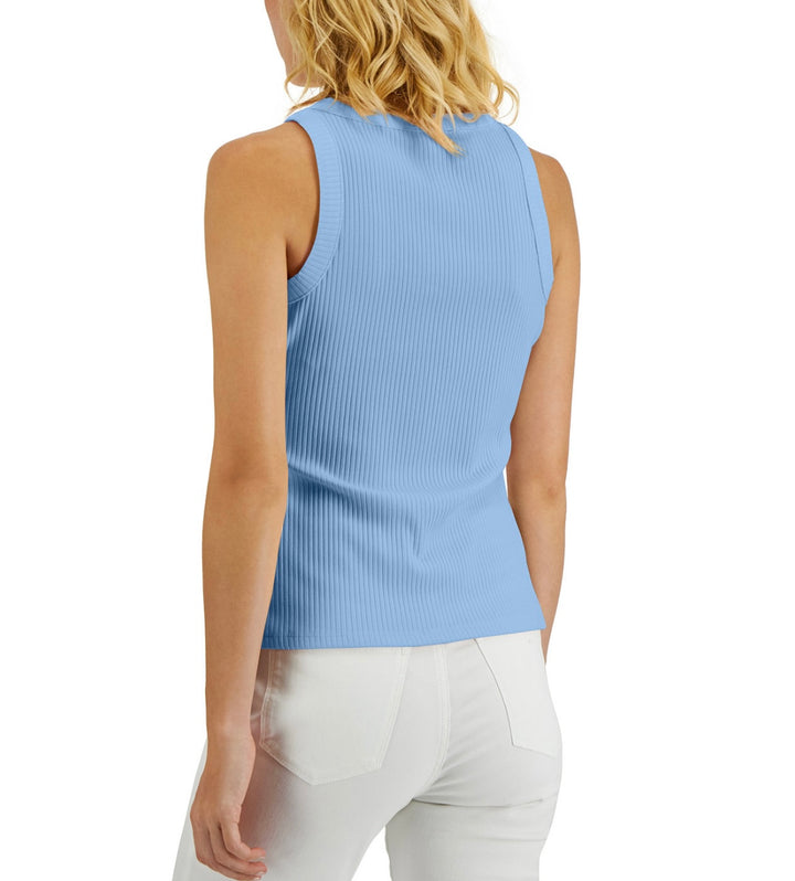 INC International Concepts Women's Ribbed Crewneck Tank Top Dutch Canal Size XXL