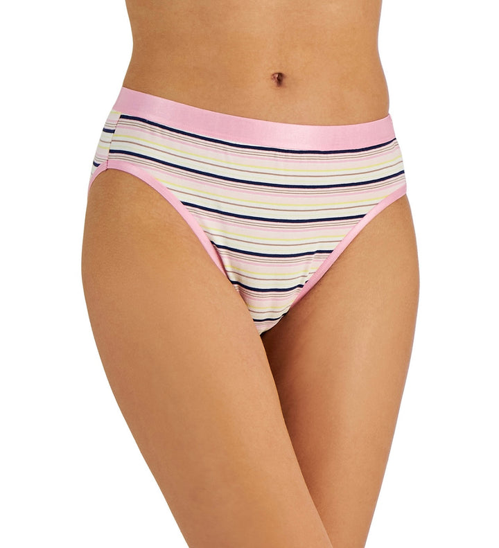 Jenni Women's 2-Pk Hi-Cut Bikini Underwear Water Tiedye/Multi Stripe Size M