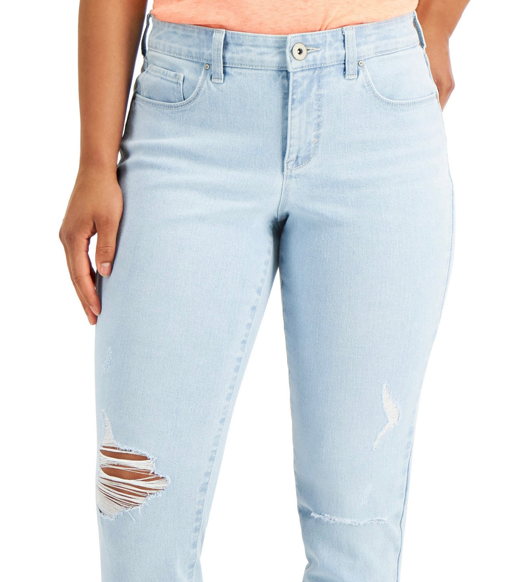 Style & Co. Women's Petite Curvy-Fit Skinny Jeans Coast Wash