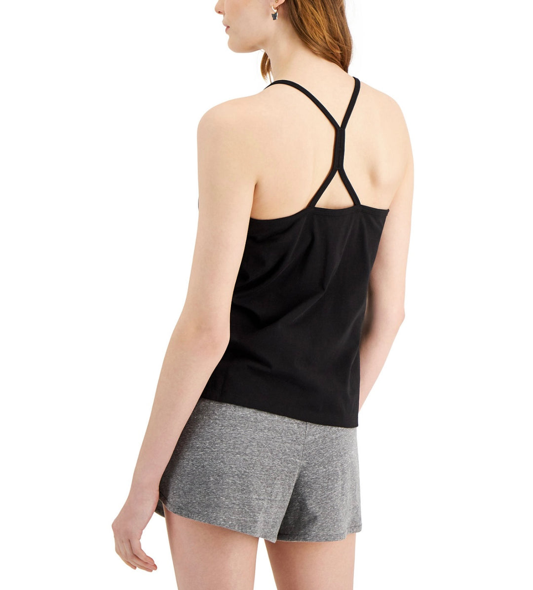 Jenni Women's Scoop Neckline Shelf-Bra Cami Top Classic Black Size XL