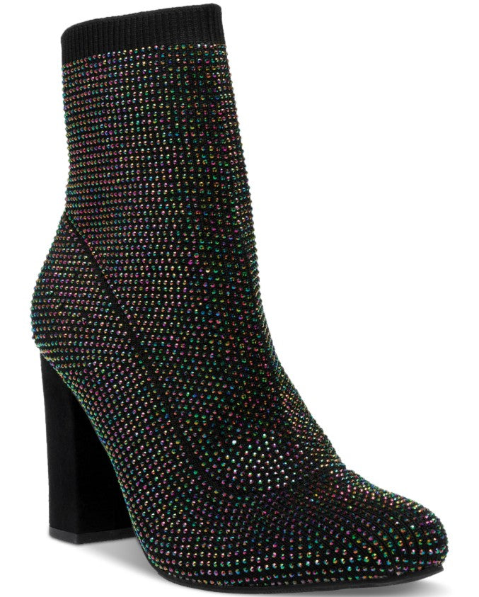 Wild Pair Women's Baybe Bling Sock Booties Shoes Multi Black Size 10M