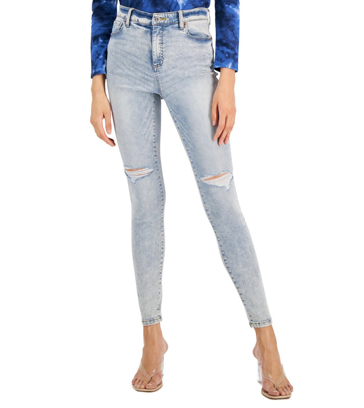 INC International Concepts Women's Petite High Rise Distressed Skinny Jeans