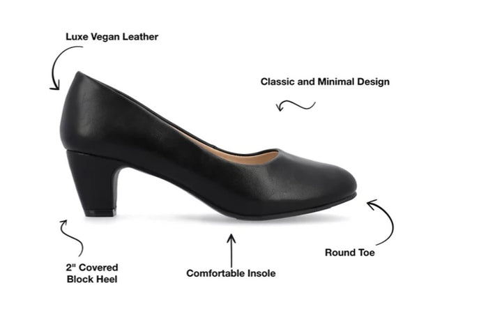 Journee Collection Women's Luu Round Toe Pumps Shoes Black Size 9