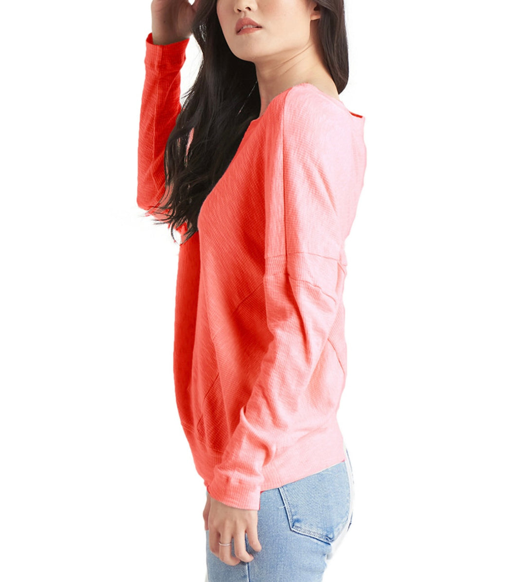 Black Tape Women's Dolman-Sleeve Top Soft Heather Coral Petite Size PL