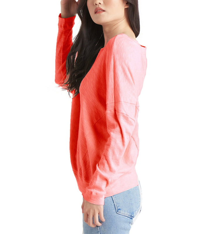 Black Tape Women's Dolman-Sleeve Top Soft Heather Coral Petite Size PL