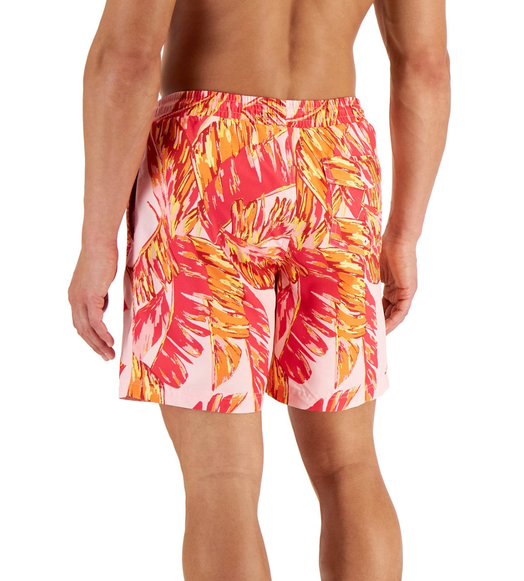 Club Room Men's Quick-Dry Tropical Leaves 7" Swim Trunks Blush Combo Size XXL