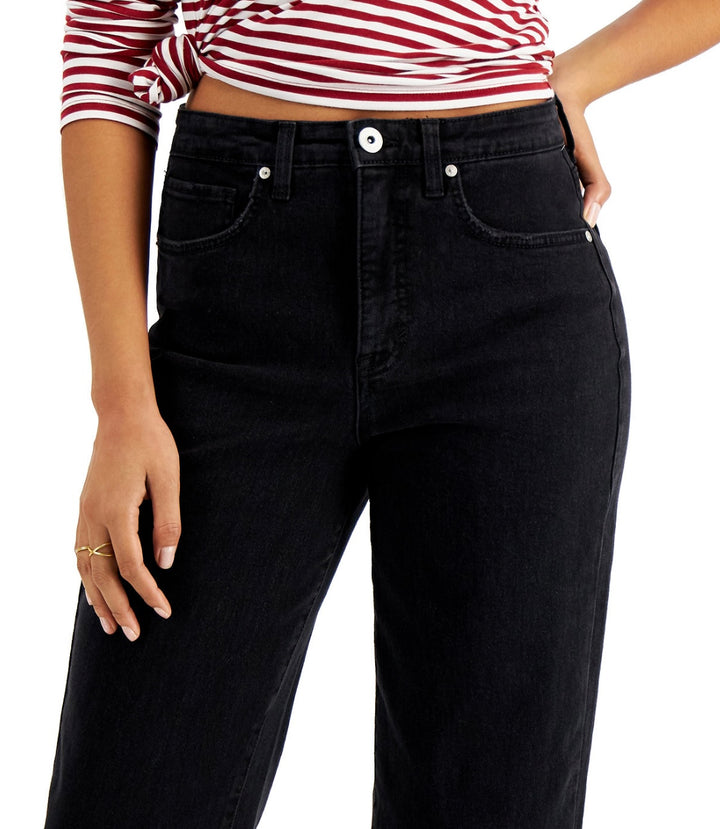 Style & Co. Women's Highrise Vintage Straight Mom Jean Washed Black