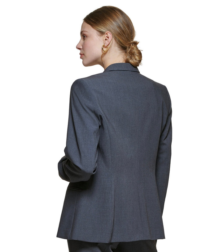 Calvin Klein Women's Shoulder Padding One-Button Blazer Charcoal Size 12