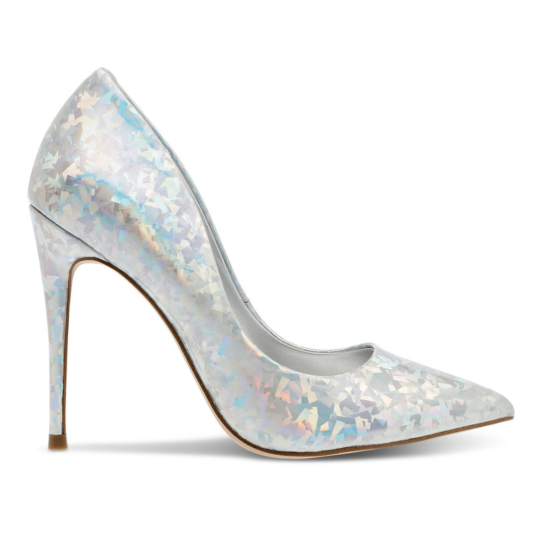 Steve Madden Women's Metallic Daisie Slip On Pumps Shoes Hologram Size 9