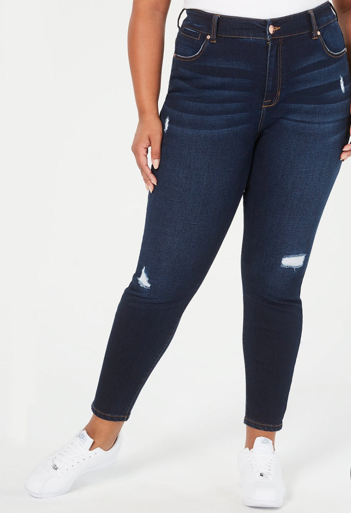 Celebrity Pink Women's High Rise Trendy Ripped Skinny Jean Kirwood Plus Size 18