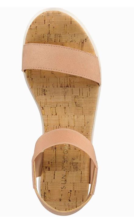 Sun + Stone Women's Melanyy Laceless Open Toe Wedge Sandals Rose Size 10M
