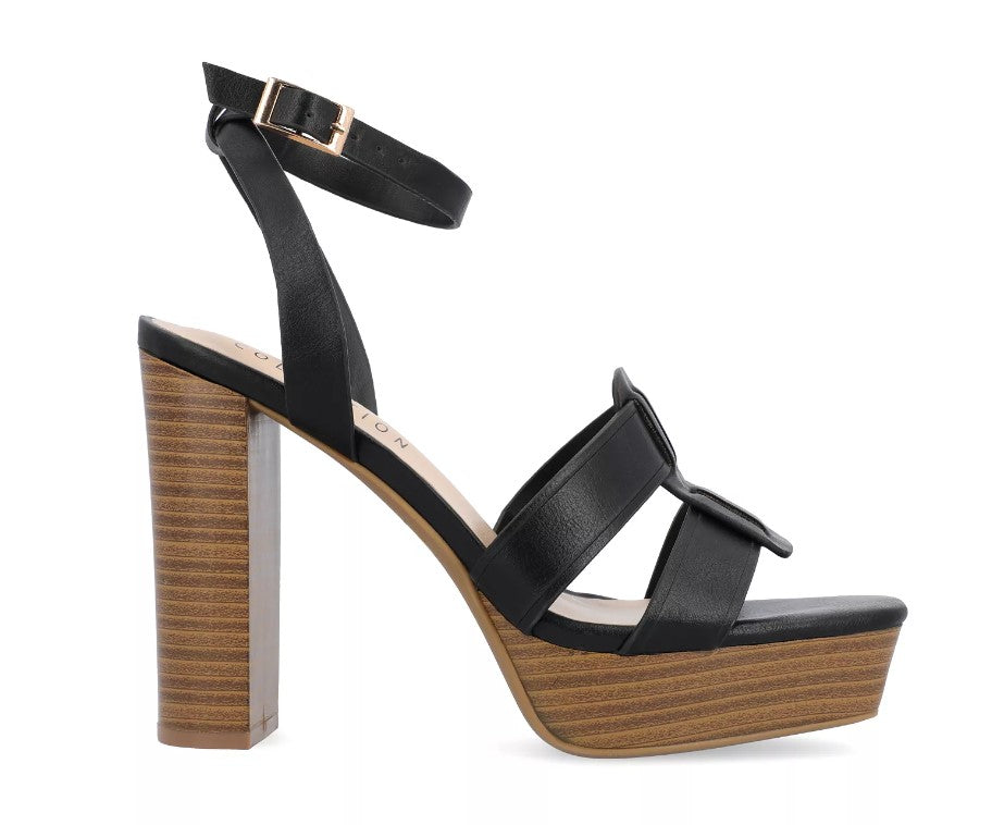 Journee Collection Women's Mandilyn Platform Sandals Black