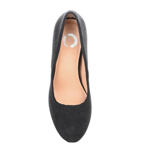 Journee Collection Women's Fai Corduroy Heels Pumps Black Size 6.5