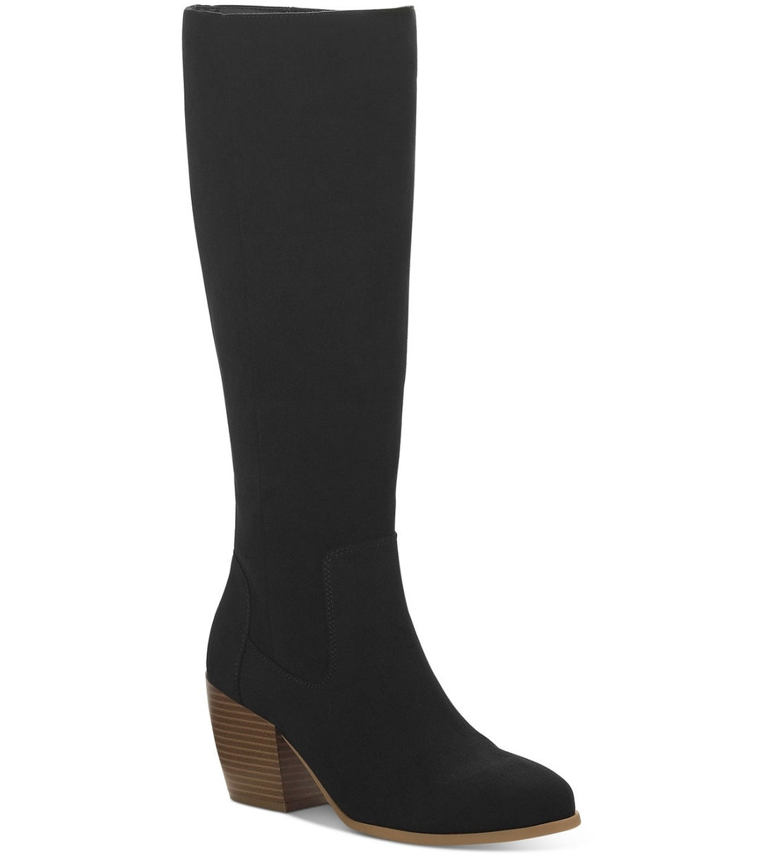 Style & Co. Women's Cushioned Goring Warrda Block Heel Zip-Up Boots Black