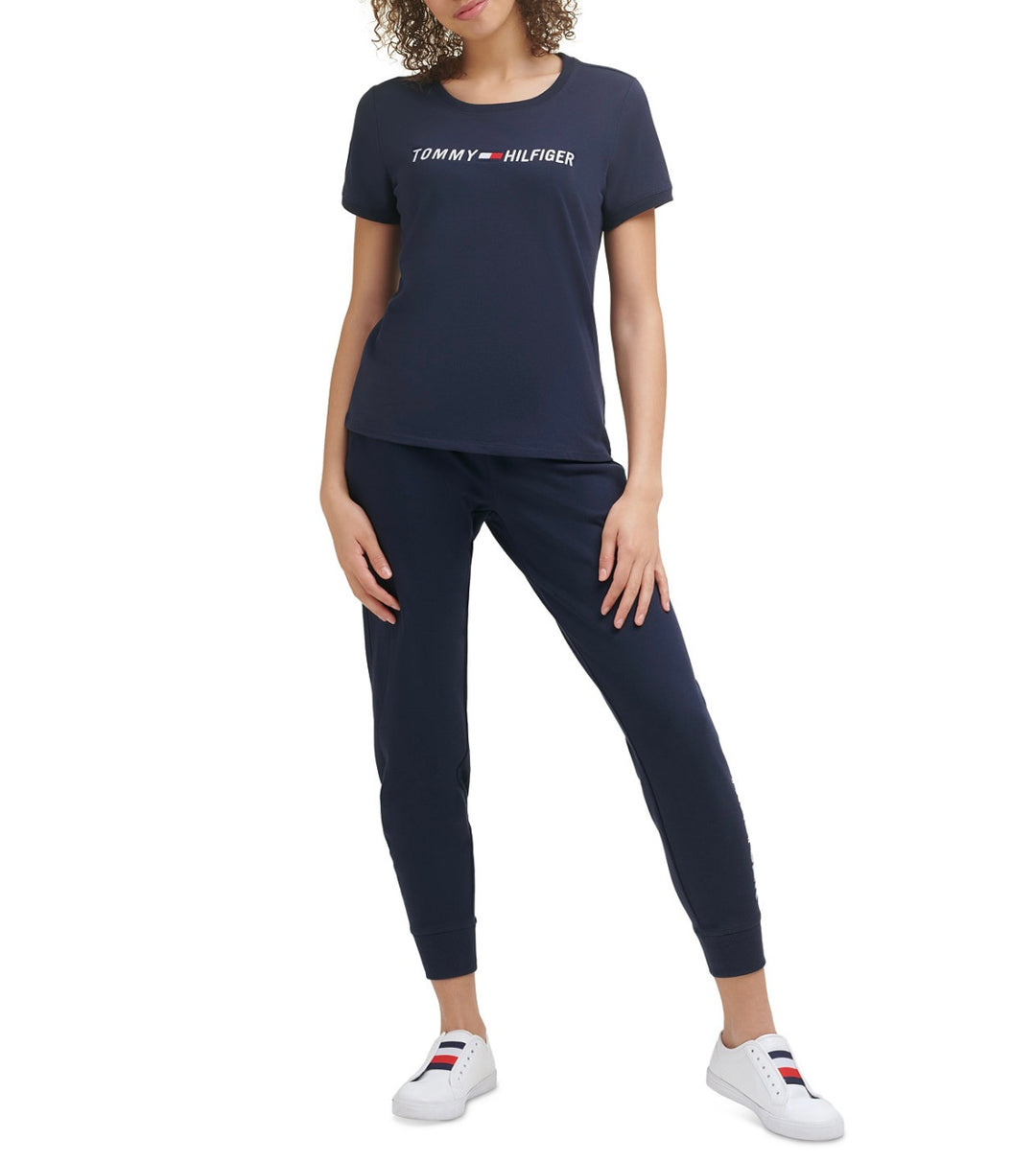 Tommy Hilfiger Sport Women's Embroidered Logo Crewneck T-Shirt Navy