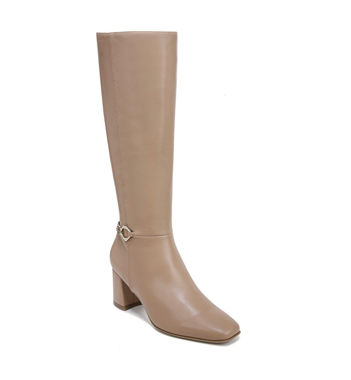 Naturalizer Women's Waylon Tall Dress Boots Taupe Smooth Faux Leather Size 7 M