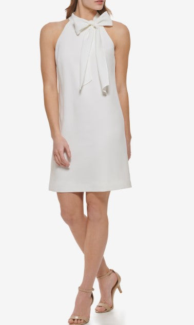 vince camuto bow neck halter dress Women's Sleeveles Bow-Neck Ivory Size 10 – CL Quality Store outdoor wedding bridesmaid dress