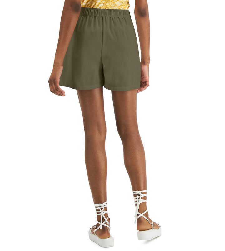 INC International Concepts Women's High Rise Button Fly Shorts Olive Size XL