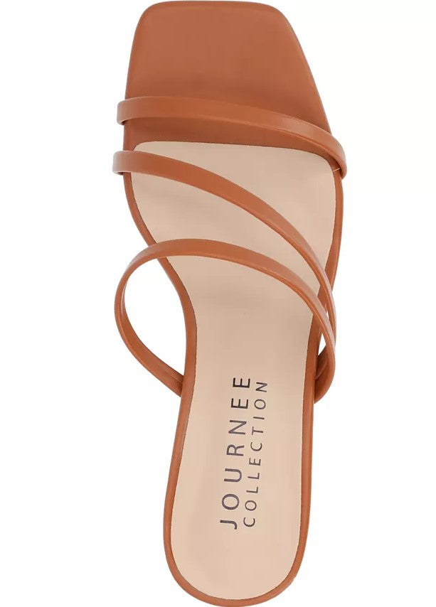 Journee Collection Women's Takarah Strappy Asymmetrical Wedge Sandals Size 6.5