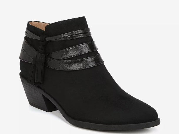 LifeStride Woman's Microsuede Paloma Zipper Ankle Bootie Black Size 8M