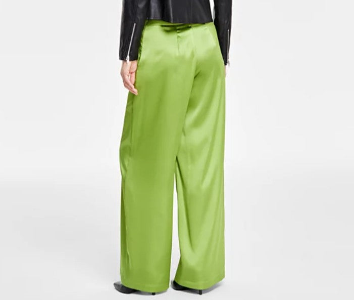 INC International Concepts Women's Satin High-Rise Pull-On Pants Lizard Size S