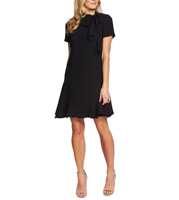 CeCe Women's Ruffled Bow Cocktail And Party Dress Rich Black
