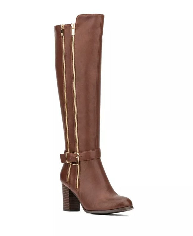 New York & Company Women's Andrina Boot Cognac Size 8