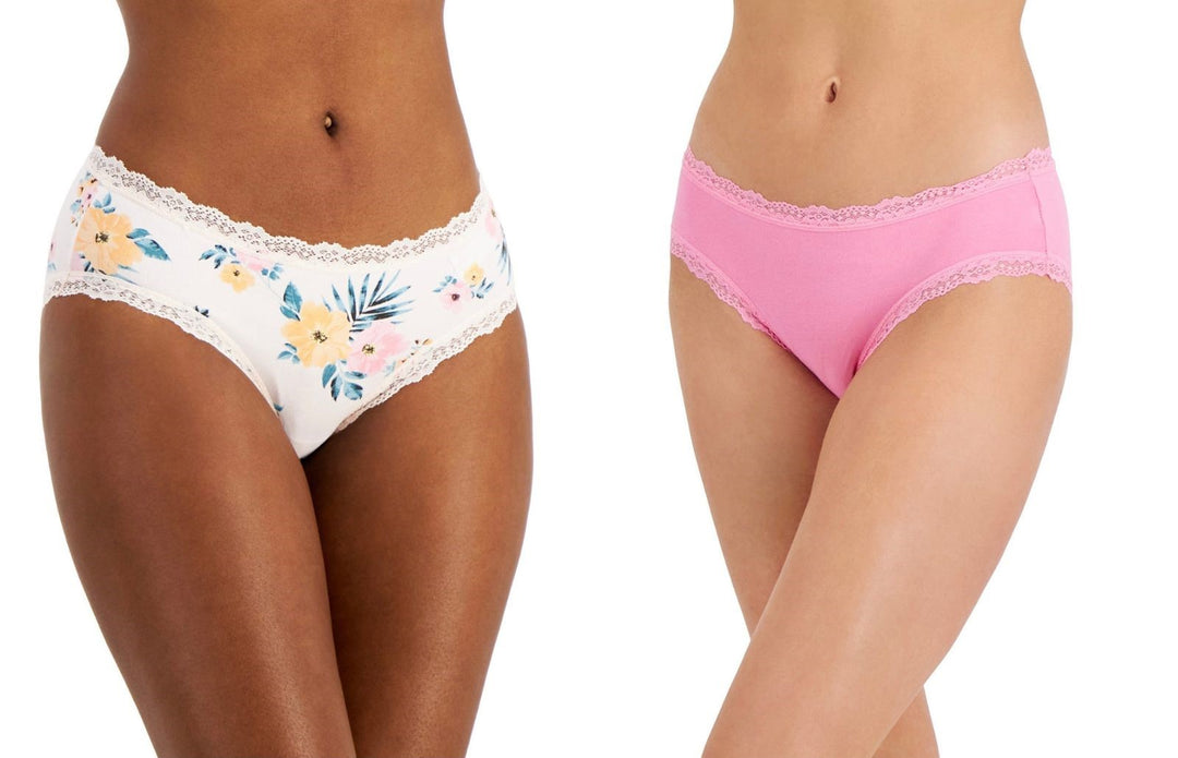 Jenni Women's Lace Trim Hipster Underwear 2-Pk Set Size XXXL