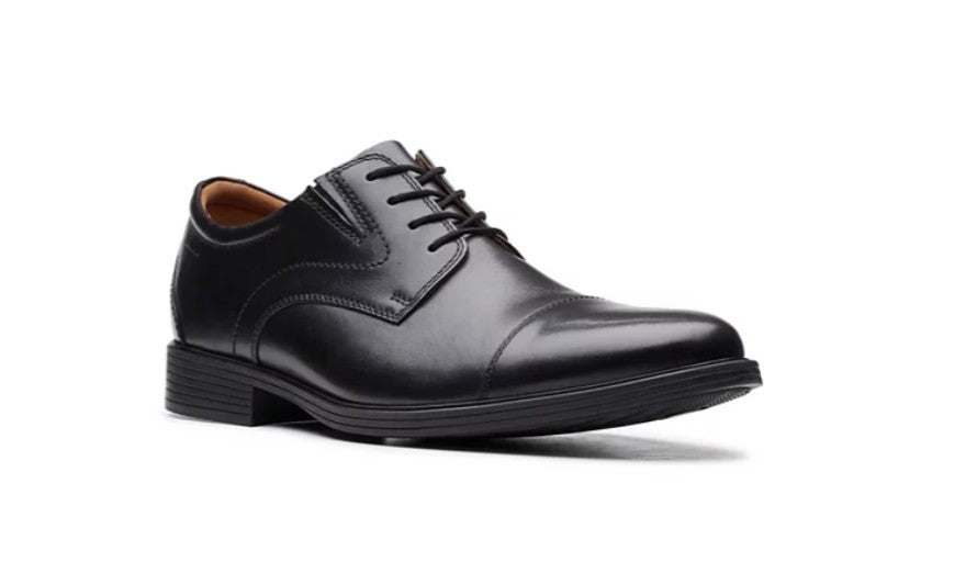 Clarks Men's Whiddon Cap-Toe Oxfords Shoes Black Size 9.5 M