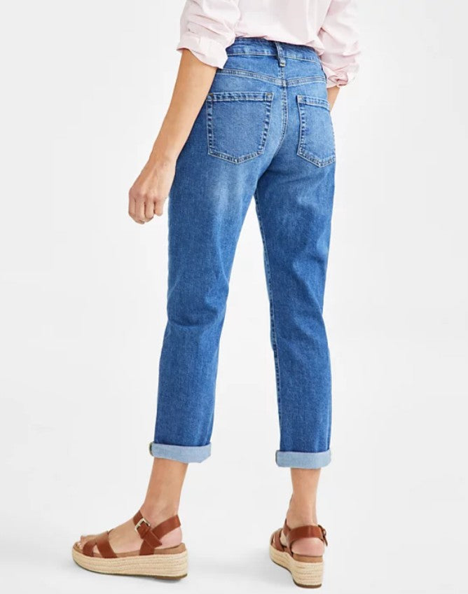 Style & Co. Women's Mid-Rise Relaxed Girlfriend Jeans Honey