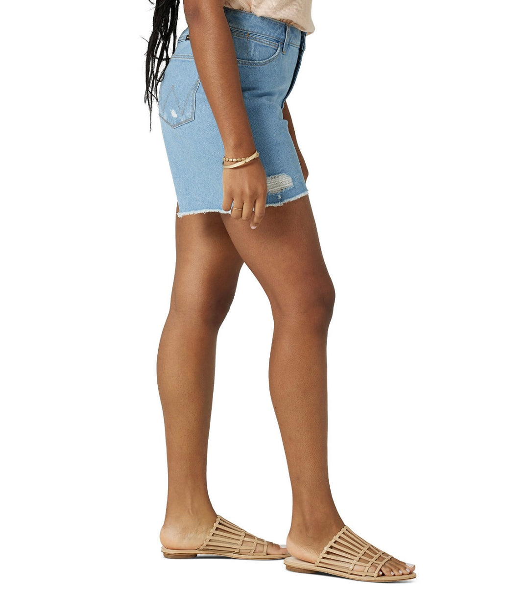 Wrangler Women's Ripped Denim Relaxed Shorts Light Blue Size 4/27