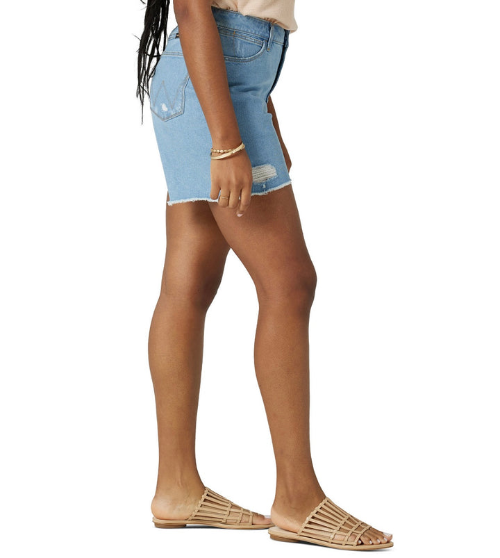 Wrangler Women's Ripped Denim Relaxed Shorts Light Blue Size 4/27