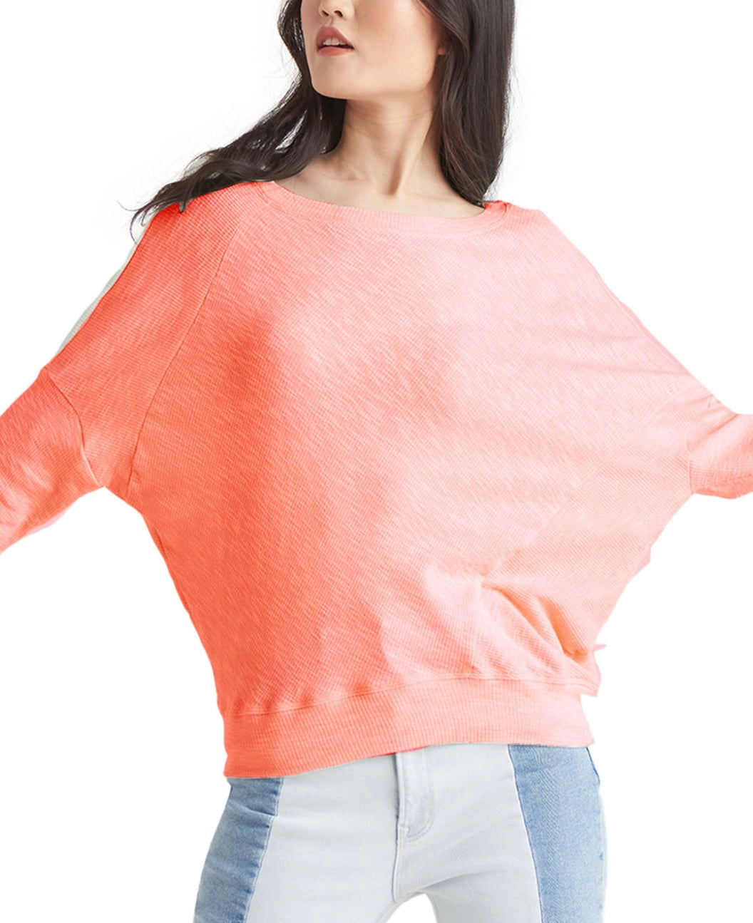 Black Tape Women's Dolman-Sleeve Top Soft Heather Coral Petite Size PL